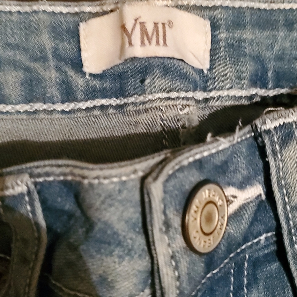 YMI Let Your Flare Down Distressed Jeans